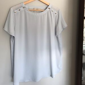 Loft gold button detail blouse